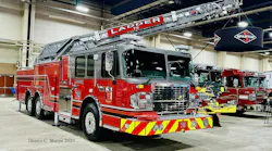 Spartan built this quint, with a 2,250-gpm pump and 100-foot aerial, for Johnson County ESD #1.