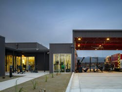 Off-site fabrication and rapid assembly of Rancho Mission Viejo’s Fire Station 67 enabled the design/documentation/permitting process to be streamlined, so construction could begin in a matter of months, not years. Further, once construction did begin, it was completed in six months. Off-site fabrication and rapid assembly of Rancho Mission Viejo’s Fire Station 67 enabled the design/documentation/permitting process to be streamlined, so construction could begin in a matter of months, not years. Further, once construction did begin, it was completed in six months.