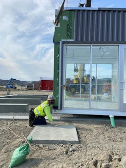 Rigid grids of structural steel frames of the modules of the fire station have pick points and fork pockets, which contribute to quick assembly. Rigid grids of structural steel frames of the modules of the fire station have pick points and fork pockets, which contribute to quick assembly.