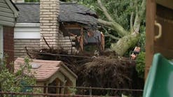 Toddler, mother pinned by tornado-toppled tree in their Livonia home