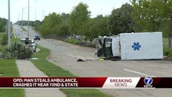 1 person suffers serious injuries after crash involving stolen ambulance in Omaha