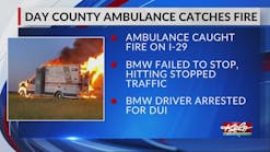 Day County ambulance fire leads to ND DUI arrest
