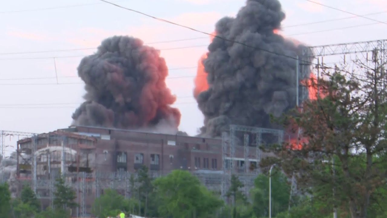 Nine-Story Boiler House Imploded in Trenton, MI | Firehouse