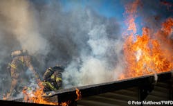 The Fort Worth firefighters involved in the mayday work to exit the first floor roof. The Fort Worth firefighters involved in the mayday work to exit the first floor roof.
