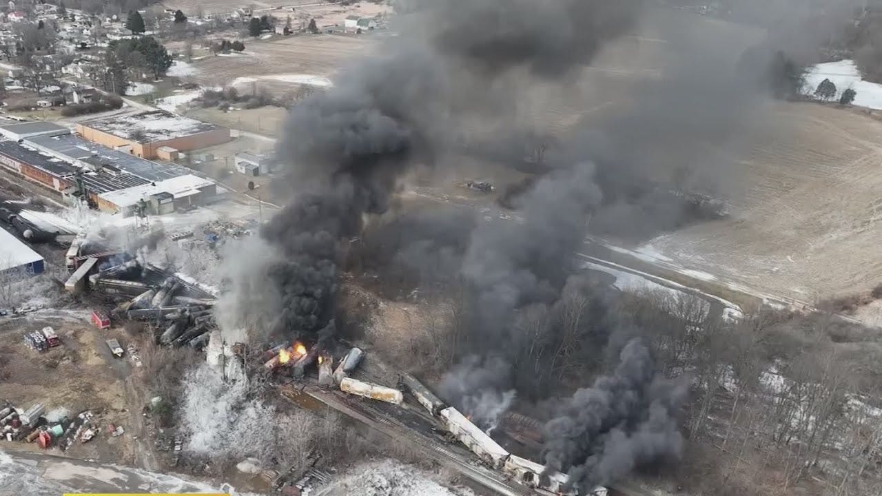 NTSB: Burning Chemicals after East Palestine, OH, Train Crash