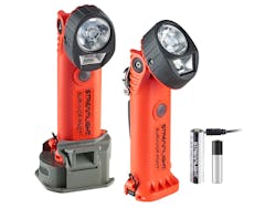 The Survivor Pivot features a forward-facing LED spot beam for distance illumination and a flood beam that is angled downward for close-up work. The Survivor Pivot features a forward-facing LED spot beam for distance illumination and a flood beam that is angled downward for close-up work.