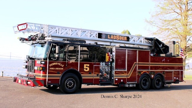 This Sutphen SPH108 rear-mount aerial has been placed in service by Pennsville Fire Department.