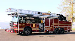 This Sutphen SPH108 rear-mount aerial has been placed in service by Pennsville Fire Department.