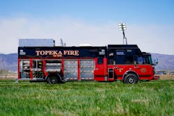 SVI built this walk-thru hazardous materials unit for the Topeka, KS, Fire Department on a Spartan Metrostar chassis.