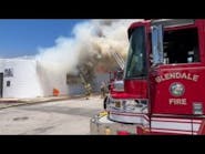 Massive fire guts commercial building in Glendale