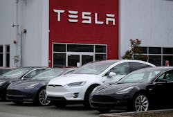 FILE PHOTO - Two people were injured when a Tesla went 200 feet off a cliff in San Luis Obispo, California Highway Patrol officials said. FILE PHOTO - Two people were injured when a Tesla went 200 feet off a cliff in San Luis Obispo, California Highway Patrol officials said.