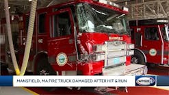 Mansfield, Massachusetts fire truck hit by tractor-trailer in hit and run, authorities say