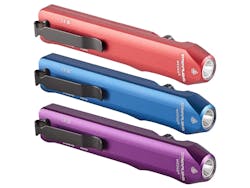 In addition to black and coyote, the high-performance light now is available in blue, purple and red for users who want to more easily identify their flashlight or to sport a different colored device. In addition to black and coyote, the high-performance light now is available in blue, purple and red for users who want to more easily identify their flashlight or to sport a different colored device.