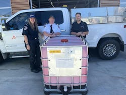 Perimeter Solutions has donated a 260-gallon tote of PHOS-CHEK® LCE20-Fx long-term fire retardant to the Logan Lake Fire Department in British Columbia, Canada. Perimeter Solutions has donated a 260-gallon tote of PHOS-CHEK® LCE20-Fx long-term fire retardant to the Logan Lake Fire Department in British Columbia, Canada.