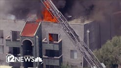 Mesa firefighters battling blaze at apartment building