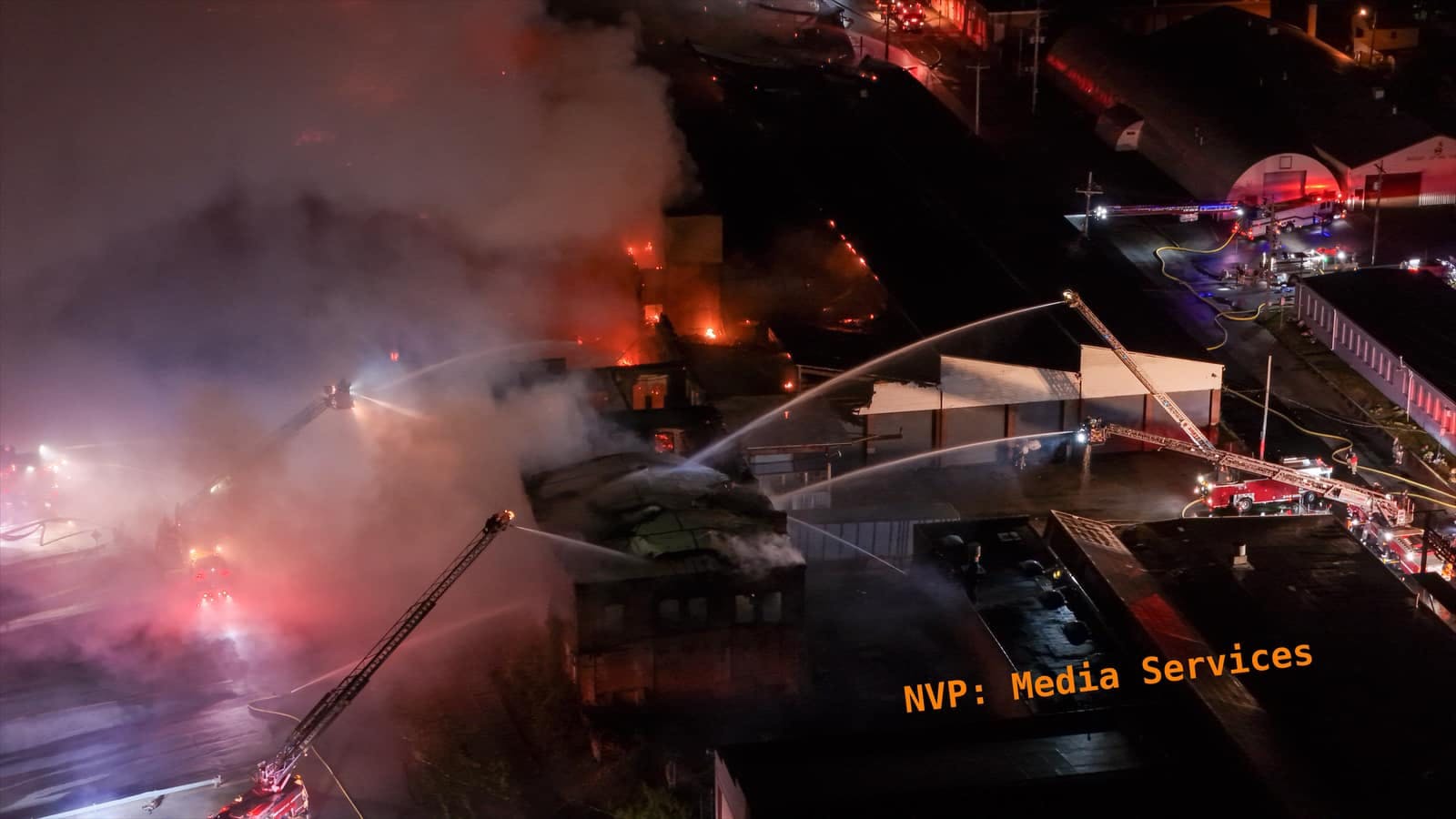 Ladder operations were initiated at a York warehouse.