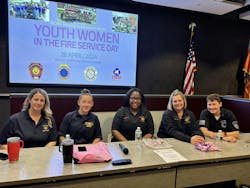 The speakers (from left) Selden EMS Chief Heather Scally-Bartnik, North Bellmore Chief Kaitlin Bazarewski, Uniondale Chief Jessica Ellerbe, West Babylon Chief Christine Manzi and FDNY Battalion Chief Michele Fitzsimmons. The speakers (from left) Selden EMS Chief Heather Scally-Bartnik, North Bellmore Chief Kaitlin Bazarewski, Uniondale Chief Jessica Ellerbe, West Babylon Chief Christine Manzi and FDNY Battalion Chief Michele Fitzsimmons.