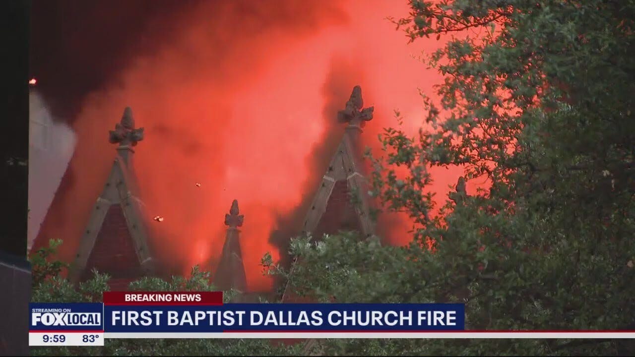Downtown Dallas fire: Flames destroy part of First Baptist Dallas historic sanctuary