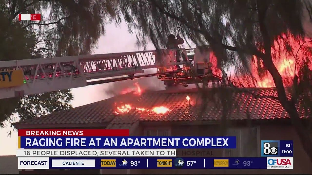 16 people displaced after central Las Vegas apartment fire