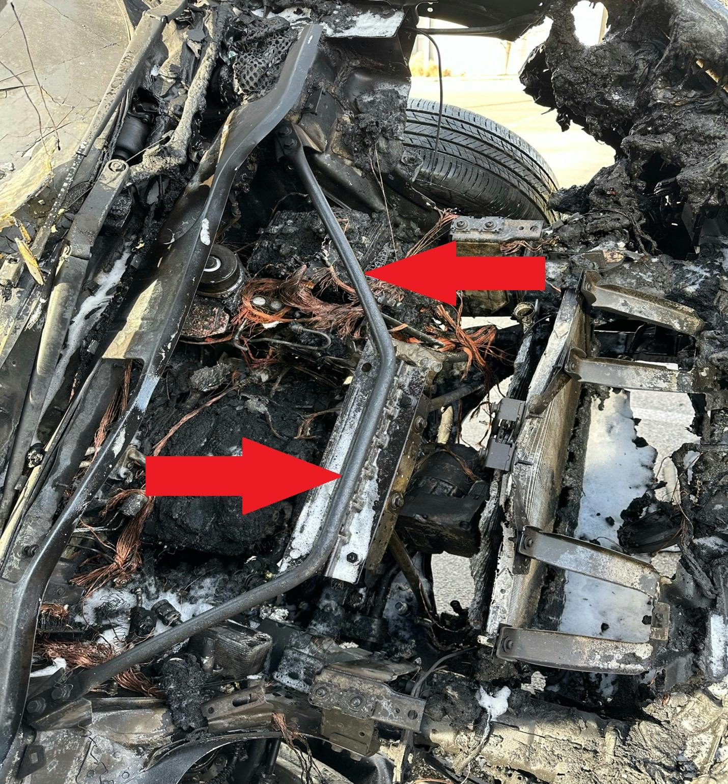 This example of the bracket system that&rsquo;s used in electric vehicles (EVs) sits directly in front of the bulkhead wall.