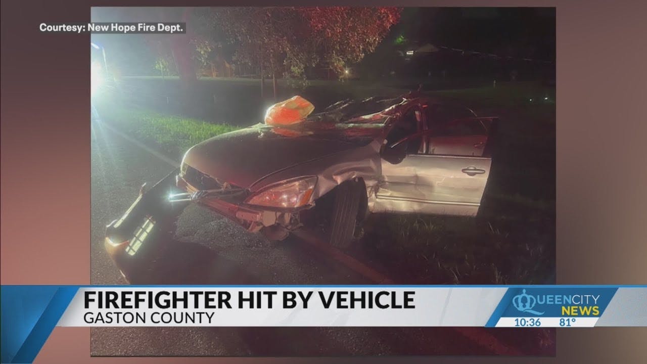 Gaston County firefighter hit by car while on duty