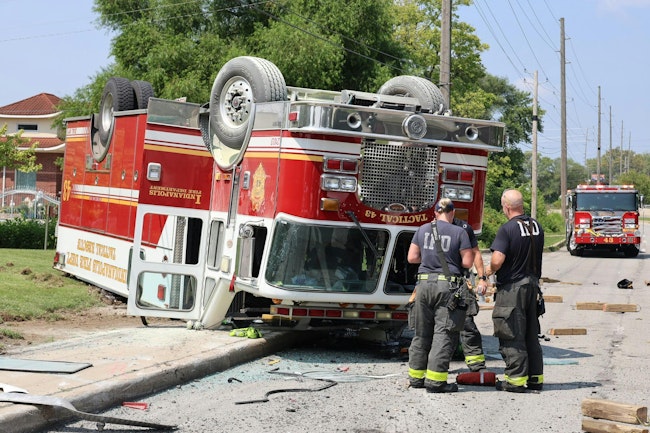 Four Indianapolis firefighters were taken to the hospital.