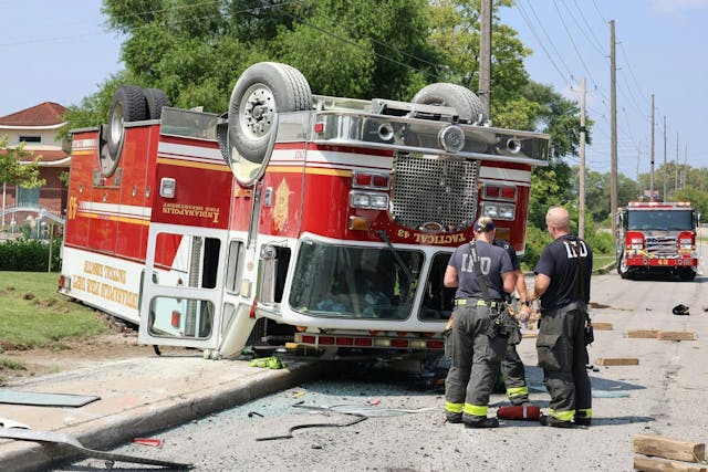 Indianapolis Firefighters Injured in Rescue Truck Rollover | Firehouse