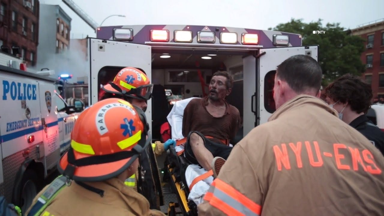 Barricaded Man Sets Fire to Apartment Building- BROOKLYN