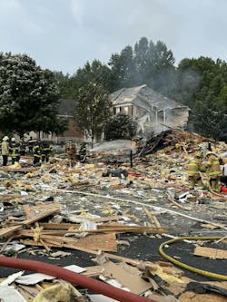 Firefighters from Bel Air and other departments work the scene of a house explosion in Bel Air that left two, including a utility contractor, dead. Firefighters from Bel Air and other departments work the scene of a house explosion in Bel Air that left two, including a utility contractor, dead.