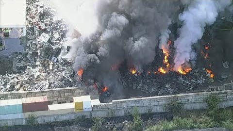 Heat, Blaze Battled by Firefighters in Fort Worth, TX, Scrap Yard ...