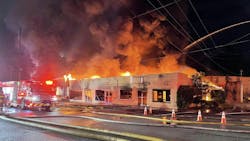 Crews were able to rescue the two firefighters caught in the wall collapse and they were taken to the hospital with various injuries. Crews were able to rescue the two firefighters caught in the wall collapse and they were taken to the hospital with various injuries.