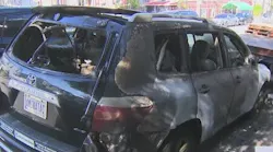 Video shows man setting 6 cars on fire, police say