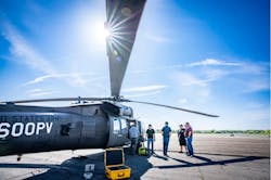 Rain founder Maxwell Brodie said the autonomous helicopters can get to fires quicker than ever, helping reduce the footprint of wildfires. Rain founder Maxwell Brodie said the autonomous helicopters can get to fires quicker than ever, helping reduce the footprint of wildfires.