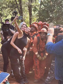 Celebrity Kim Kardashian visited Crew 3, Crew 5 and Pine Grove Youth Conservation Camp at the Growlersburg Conservation Camp to learn more about the fire programs operated by the California Department of Corrections and Rehabilitation. Celebrity Kim Kardashian visited Crew 3, Crew 5 and Pine Grove Youth Conservation Camp at the Growlersburg Conservation Camp to learn more about the fire programs operated by the California Department of Corrections and Rehabilitation.
