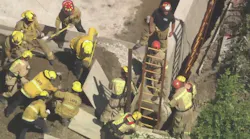 Worker trapped in deep trench in Los Feliz