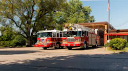 Two firefighters from Indianapolis were struck by a car, with one going airborne and the second being pinned by the car Saturday morning.
