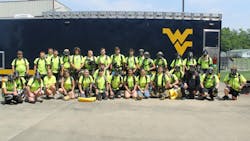More than 130 teenagers from 14 states attended the 17th annual West Virginia University National Junior Firefighter Camp. More than 130 teenagers from 14 states attended the 17th annual West Virginia University National Junior Firefighter Camp.