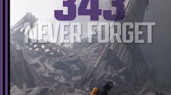 At approximately 10:45 a.m. on Sept. 11, 2001, this off-duty firefighter begins his search of the collapsed World Trade Center Tower 1.