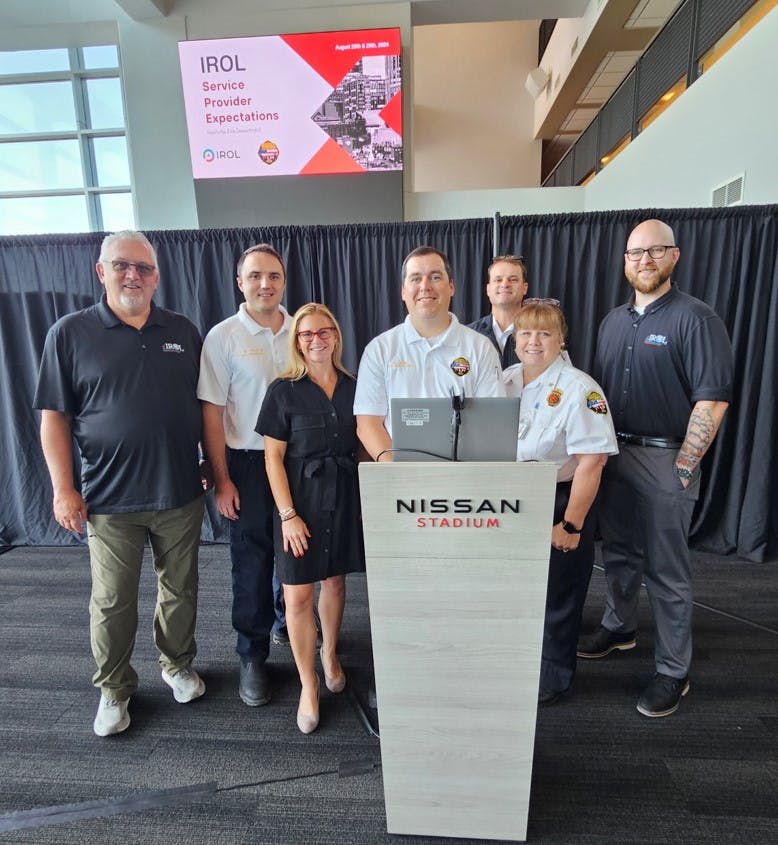 The Nashville Fire Department and IROL recently provided training to Nashville-area contractors/inspectors on the new changes. Pictured here are IROL and Nashville FD representatives, including Fire Marshal Lawrence Hutchison (center).