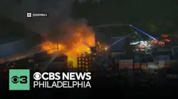 Fire in Philadelphia today on Adams Avenue in Frankford