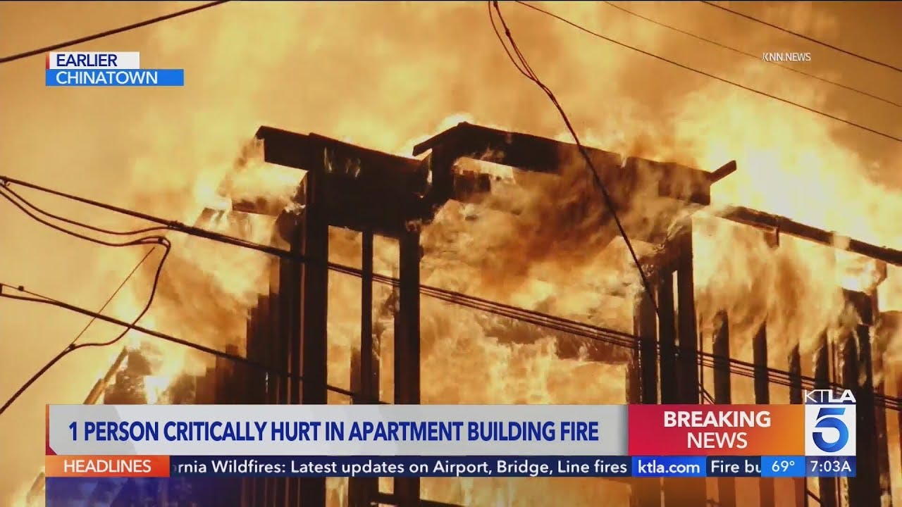 Three Injured in Los Angeles Apartment Building FIre | Firehouse