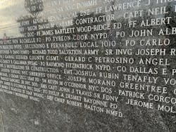 Sadly, 303 names were added to the Memorial Wall who have passed away this past year alone from 9/11-related illnesses. Sadly, 303 names were added to the Memorial Wall who have passed away this past year alone from 9/11-related illnesses.