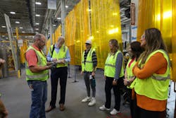 Plant Manager Bill Kurtzweil talks with fire service media during the tour of the Fabrication Facility. Plant Manager Bill Kurtzweil talks with fire service media during the tour of the Fabrication Facility.