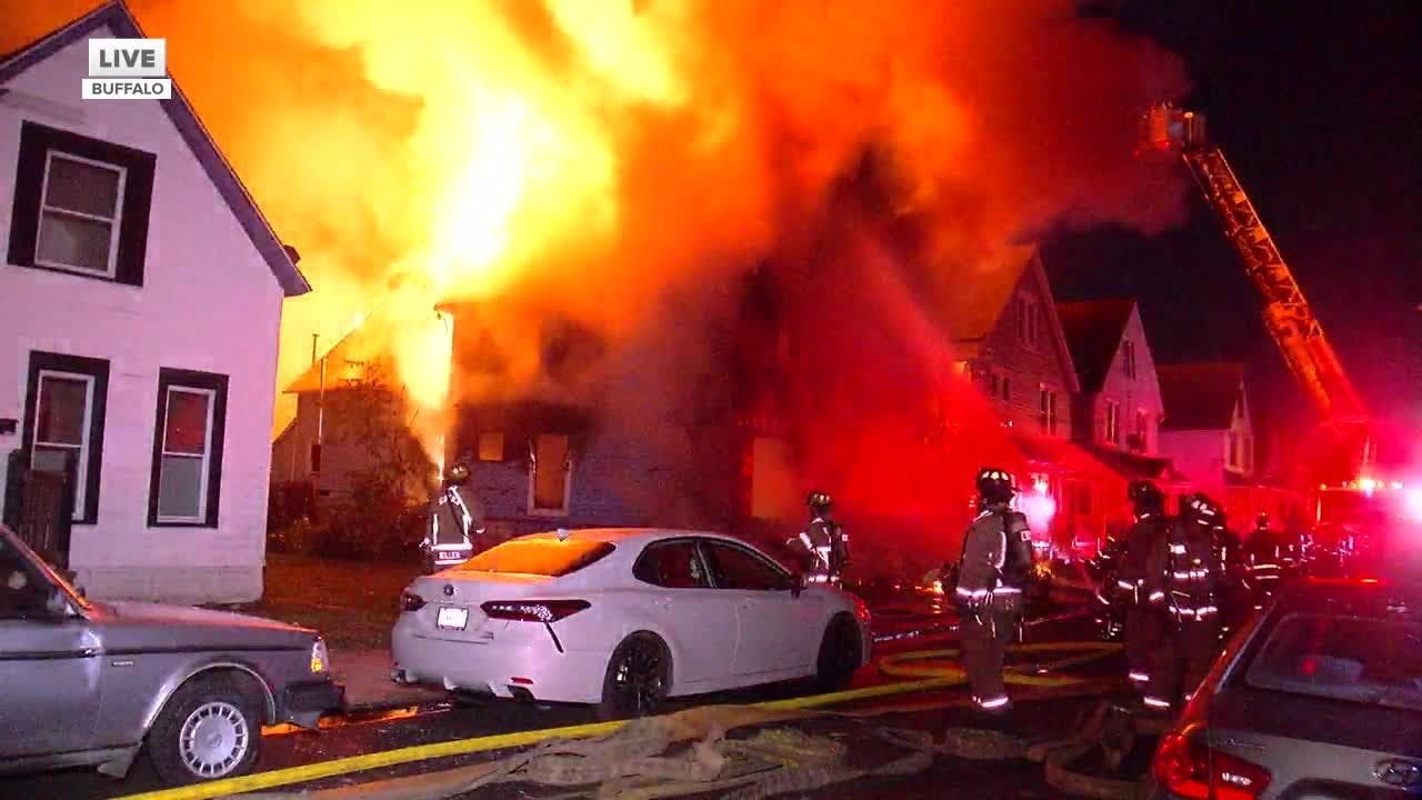 Buffalo Fire crew battle two-alarm fire on Pooley Place