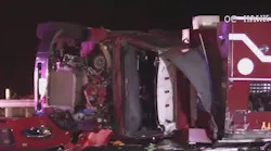 Firefighters clinging to life at hospital after crash