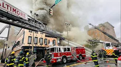 Baltimore firefighters battled a six-alarm fire Sunday morning.