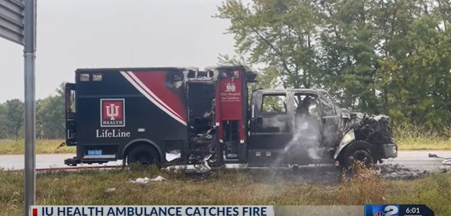 66f15f0e7458d8d4b6f24bc5 Ambulance Catches Fire