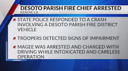 DeSoto Fire Chief arrested after crash, suspected DWI