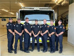 Jeff Westphal (center) is flanked by fellow members of the Slinger, WI, Fire Department. Jeff Westphal (center) is flanked by fellow members of the Slinger, WI, Fire Department.