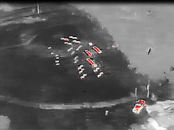 This photo was taken after a fireworks show to locate potential hot spots. The drone that was used cost about $10,000. This photo was taken after a fireworks show to locate potential hot spots. The drone that was used cost about $10,000.